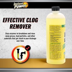 Instant Power Disposal and Drain Cleaner – Liquid Enzyme Clog Remover, Cle