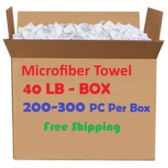 250-300 Microfiber shop rags towels white 13″X14″ – FREE SHIPPING