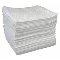 Oil-Dri L90811 Sorbent Pad, 19 Gal, 15 In X 19 In, Oil, White, 100 Pk