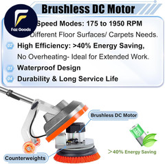 15″ Floor Buffer Machine Commercial Floor Scrubber Machine with Brushes and Pads