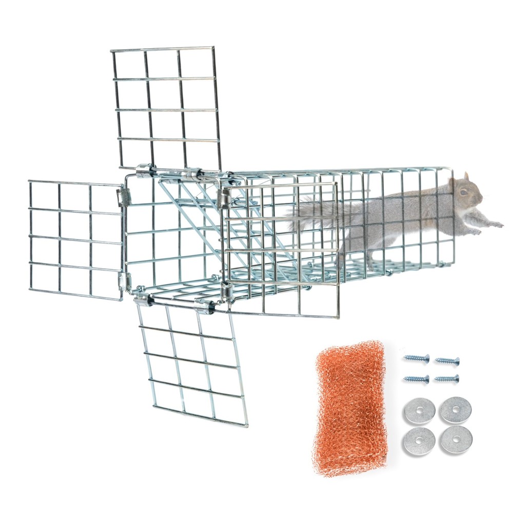 Excluder One Way Squirrel and Rodent Trap – Control Mice, Rats, Bats, Silver