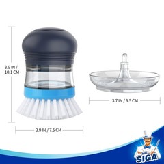 MR.SIGA Soap Dispensing Palm Brush Storage Set, Kitchen One Size, Navy