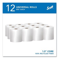 Scott 01052 8 in. x 800 ft. Essential Hard Roll Towel – White (12 Rolls/CT) New