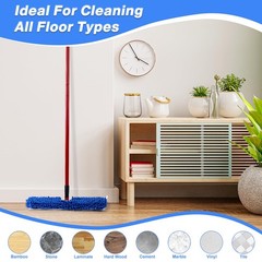 O-Cedar Dual Action Flip Mop Refills (6 Pack), SealUncle 18″ x 5.5″, Blue