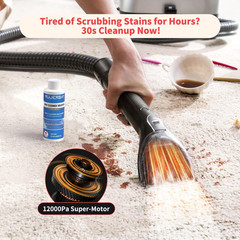 Upholstery Carpet Cleaner, MUJERBAY 17.5*12.9*7.5 inch, Stainless Black