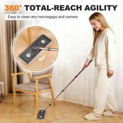 Mop and Bucket with Wringer Set, Hands-Free Flat Floor Mop and Bucket for Flo…