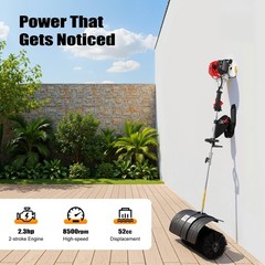 52cc Gas Power Hand Held Sweeper Broom Driveway Turf Artificial Grass Snow Clean