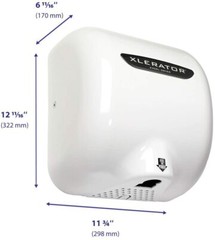 EXCEL XL-BW XLERATOR Automatic Hand Dryer Quick Dry 120V/240V, Fast Hand Dryer