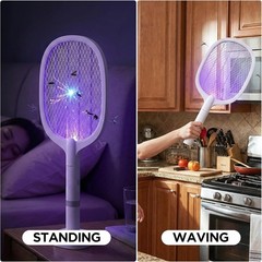(2 Pack)Fly Bug Zapper Racket, Swatter Electric,USB-C Rechargeable Electric Fly