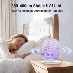 Baldrzap Electric Fly Swatter 3000V Rechargeable Bug Zapper Racket Dual Modes