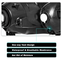 Headlight Assembly with Bulbs for 2012-14 CRV Black Housing Clear Reflector L&R
