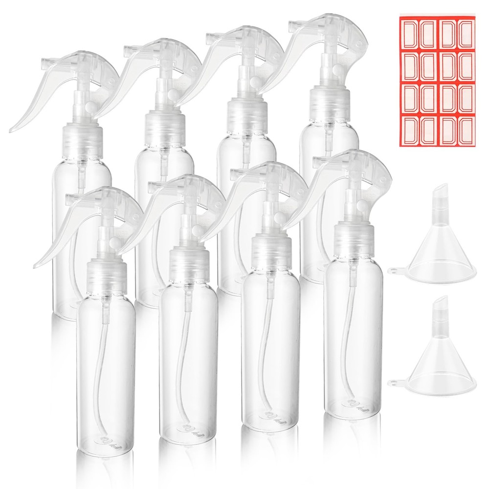 8 Pcs Small Spray Bottles Transparent No Leak Fine Mist Travel Bottles Set