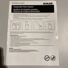 Ecolab 6000246 + 6000248 disposable dry Wipe System￼ 12 rolls + 6 canisters