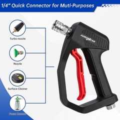 AURORA CAR 4350 PSI Short Pressure Washer Gun, 1/4” Quick Connector Black