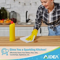 AIDEA Microfiber Cleaning Cloth White 50PK, 12 in. x 12 in.,