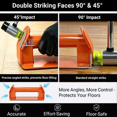 Floor Gap Fixer Tool Kit with Rubber Mallet for Laminate,Vinyl Plank, Orange