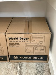 World Dryer DB-974 White Enamel Cast Iron Commercial Hand & Hair Dryer NEW