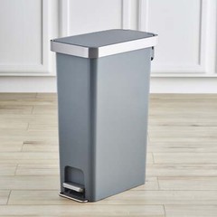 10.5 Gallon Kitchen Step Trash Can, Plastic Slim Kitchen Step Trash Can, Gray