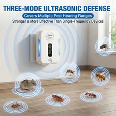2026 Upgraded Ultrasonic Repeller Pest Indoor – Electronic 6 Pack, white