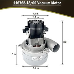 116765-13 116765-00 Central Vacuum Motor, 3-Stage High-Suction Low-Noise 5.7″…