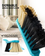 MR.SIGA Dustpan and Brush Set, Pack of 2 12.8 x 8.3 x 3.9in, Blue, Grey
