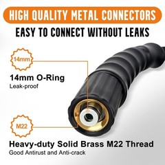 Pressure Washer Hose 30 FT x 3/8 Inch 4000 PSI, Kink Resistant Power Washers …