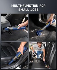 Fanttik Slim V8 APEX Car Vacuum, 4-in-1 Portable Mini Cordless Vacuum Blue