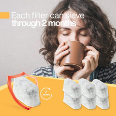 Pack of 12 Replacement Charcoal Water Filters for All Cuisinart and Braun Coffee