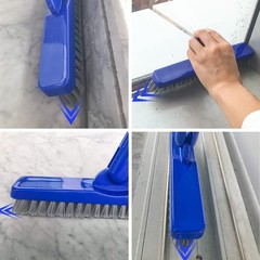 ITTAR Grout & Scrub Brush Combo, Floor Scrubber with Long White & Blue Head