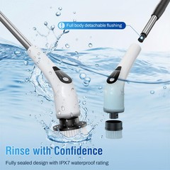 Electric Spin Scrubber, Cordless Cleaning Brush with 8 Replaceable Heads, Fiv…