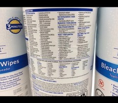 Clorox Healthcare Bleach Germicidal Disinfecting Wipes Unscented, 3/LOT