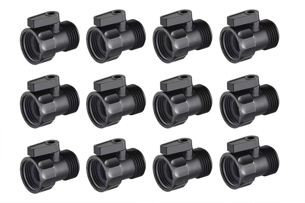 12 PCS 3/4” Plastic Garden Hose Shut Off Valve,Water Shut-Off Ball 12 Valves