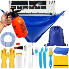 Oiktylr 18pcs Mini Split Cleaning Kit Bag, Waterproof AC Large, Blue