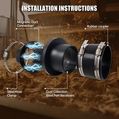 4 inch Magnets Dust Collection Adapter, Magnetic Collector Fittings…