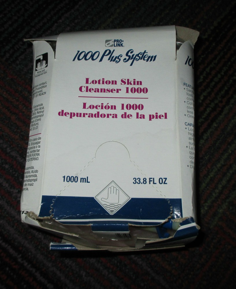 NEW PRO LINK 1000 PLUS BAG IN BOX LOTION SKIN CLEANSER 1000, 1000ML RH133, NEW