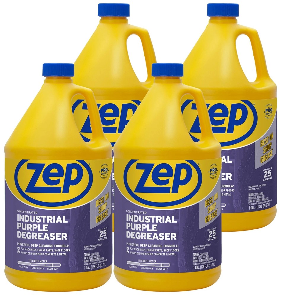 New Case of (4) I Gallon Zep Industrial Purple Cleaner and Degreaser Concentrate