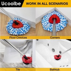 Spin Mop 4+3 Set(2 Tanks System), Set((2 System))