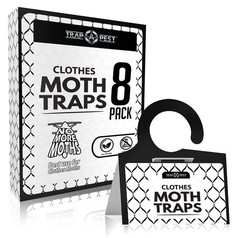 Clothing Moth Traps – 8 Pack – Non Toxic for Clothes 8 Pack, White