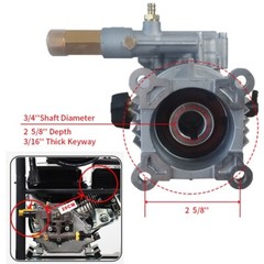 Pressure Washer Pump – Horizontal 3/4″ Shaft – MAX 3000 PSI, 2.5 GPM, Oil Sealed