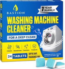 Washing Machine Cleaner Tablets 24 pack Powerful Descaler -Deep Cleaning for…