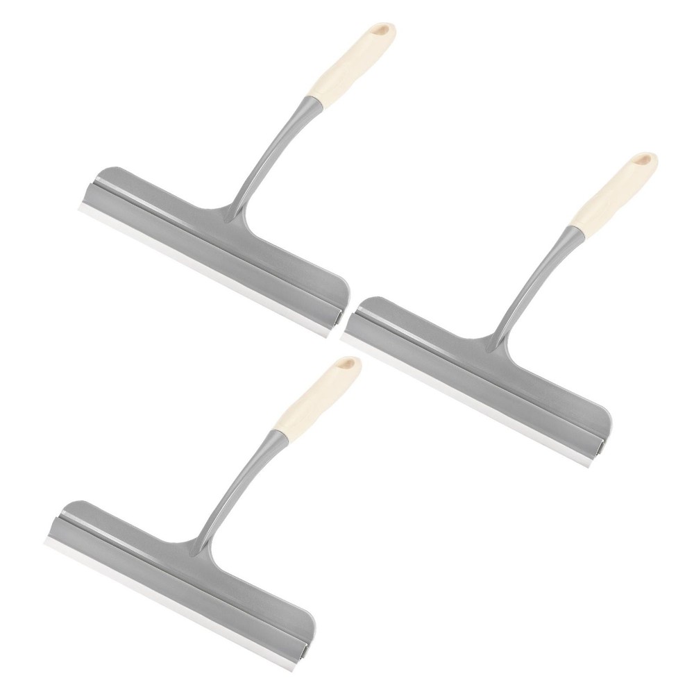 3Pcs Shower Squeegee Glass Wiper with Hanging Hole Beige