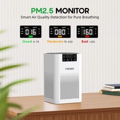 FRESKO Small Air Purifier for Home, HEPA Air Purifiers for Pet Hair, Odors, Q…