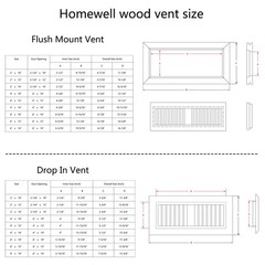 Homewell Maple Wood Floor Register, Flush Mount 4×10 Inch with Damper,