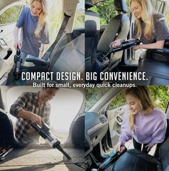 Car Vacuum Portable Cordless, 4-in-1 Mini Car Vacuum with 19500pa Suction & A…