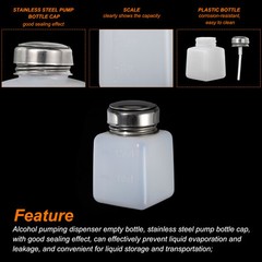 5pcs 4 Oz/120ml Alcohol Push Down Pump Dispenser Bottle Press White