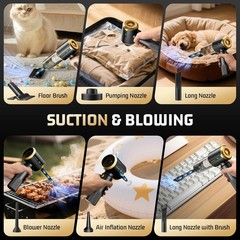 Cordless Car Vacuum Cleaner: Handheld Vacuum with 16000Pa Strong Suction, Brushl