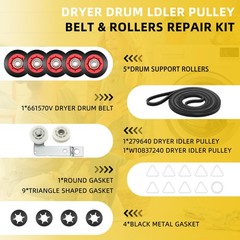 4392067 Dryer Repair Kit(𝟓 𝐖𝐡𝐞𝐞𝐥𝐬)&W10837240 Idler Pulley…