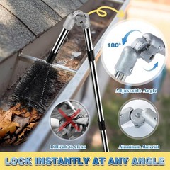 Gutter Cleaning Tools from the Ground, 13.1FT Adjustable Cleaner Black