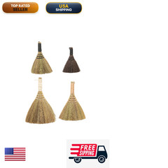 Creative Co-Op Whisk Brooms Yarn Wrapped Handles Multi Color Neutrals Set Of 4