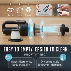 Car Vacuum Portable Cordless, 4-in-1 Mini Car Vacuum with 19500pa Suction & A…